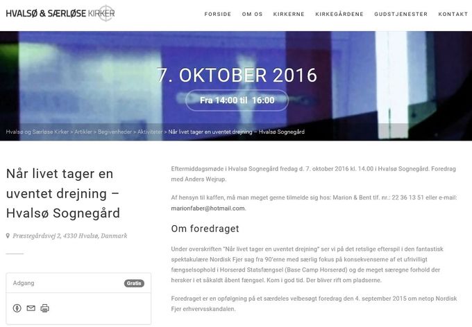 Nordisk Fjer Karavanen lagde fredag den 7. oktober 2016 vejen forbi Hvalsø Kirke/Sognegården. Under overskriften 